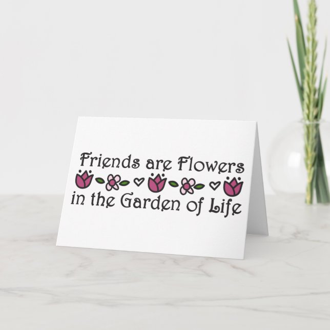 Tarjeta Amigos son flores (Anverso)