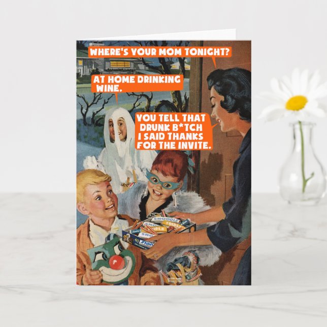 Tarjeta Amigos vecinos de Halloween (Planta pequeña)