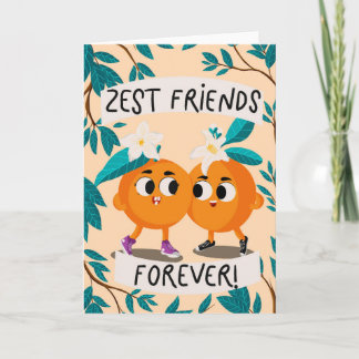 Tarjeta Amiguitos de la cáscara de naranja adorable