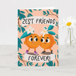 Tarjeta Amiguitos de la cáscara de naranja adorable