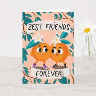 Tarjeta Amiguitos de la cáscara de naranja adorable