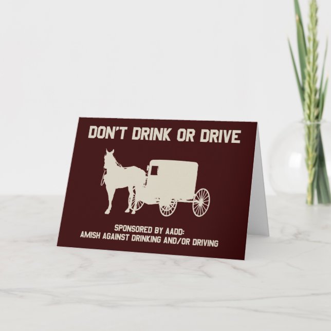 Tarjeta Amish - no beba ni conduzca (Anverso)