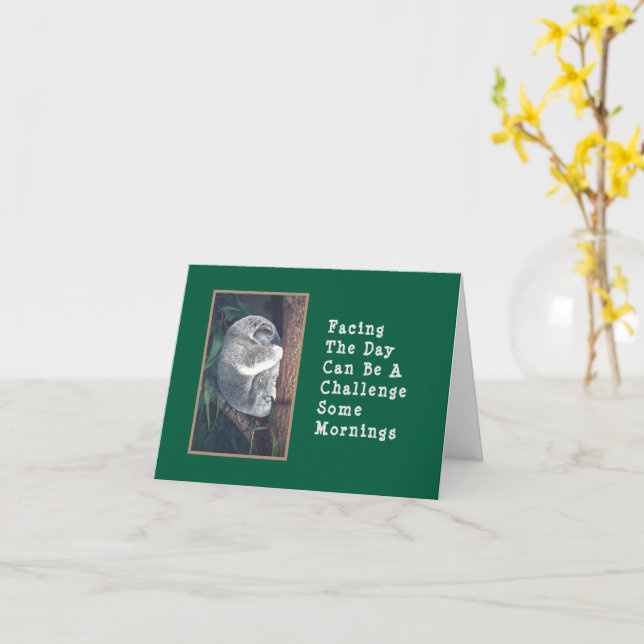 Tarjeta Amistad/Apoyo/Cute Koala Bear Notecard (flor amarilla)