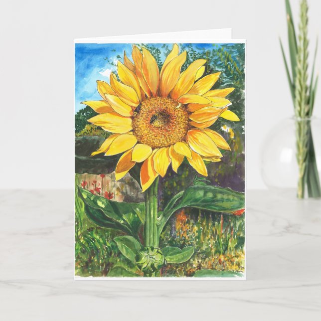 Tarjeta Amistad con girasoles (Anverso)