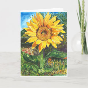 Tarjeta Amistad con girasoles