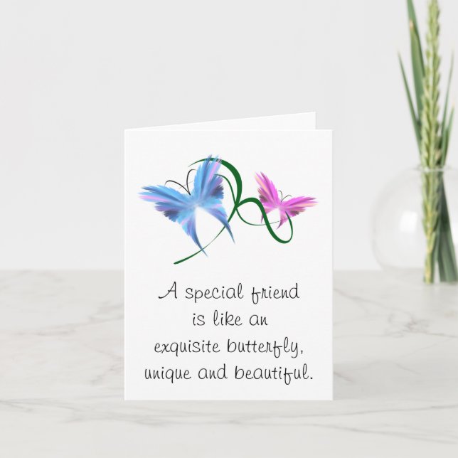 Tarjeta Amistad con las mariposas Notecard (Anverso)