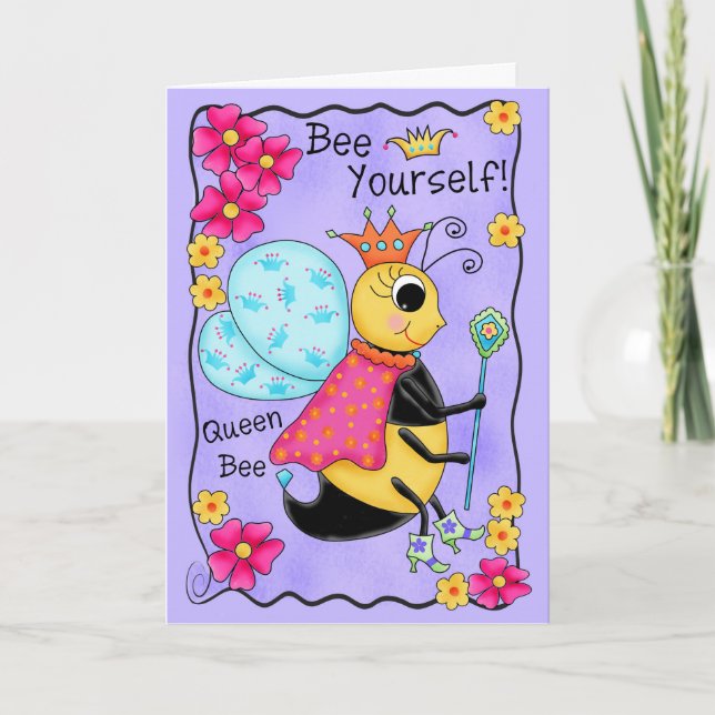 Tarjeta Amistad de abeja reina de miel (Anverso)