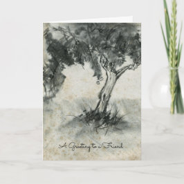 Tarjeta Amistad de árbol de frutos de la caída del carbón 