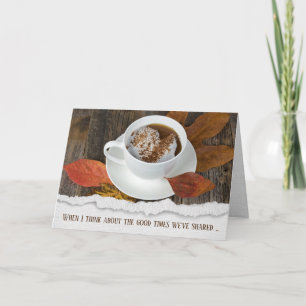 Tarjeta Amistad de café de otoño