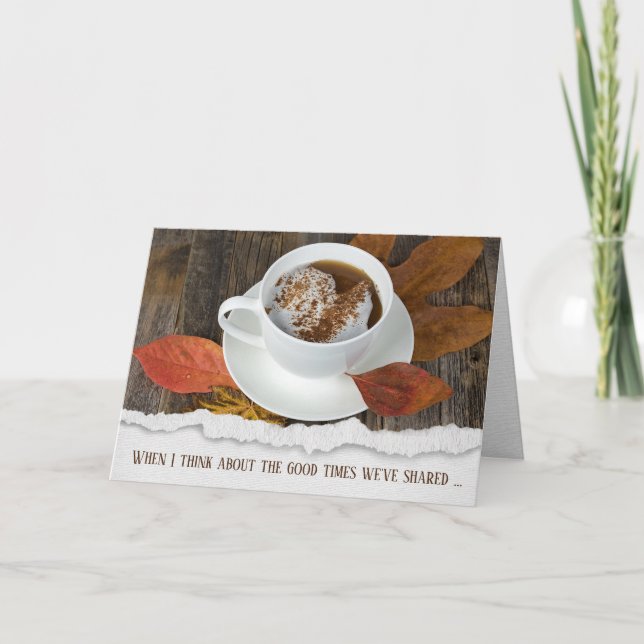 Tarjeta Amistad de café de otoño (Anverso)