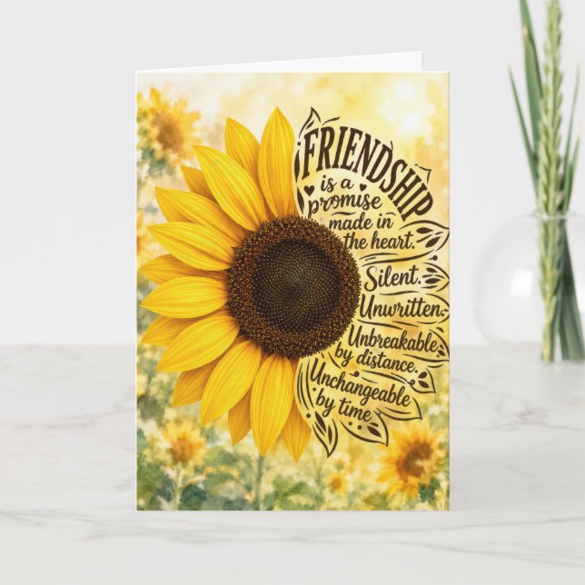Tarjeta Amistad de Cumpleaños Girasol (Anverso)
