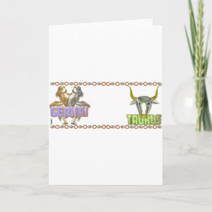 Tarjeta Amistad de la astrología del tauro de los géminis