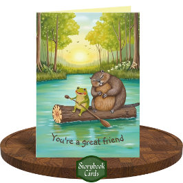 Tarjeta Amistad de los bosques con las espumas y los casto