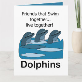 Tarjeta Amistad de Mamíferos Marinos Acuáticos Delfines