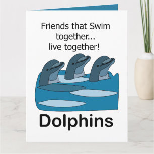 Tarjeta Amistad de Mamíferos Marinos Acuáticos Delfines