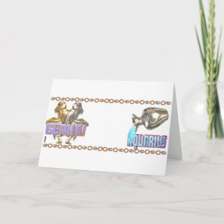 Tarjeta Amistad del zodiaco del acuario de los géminis
