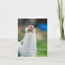 Tarjeta Amistad divertida de pollo introvertido 