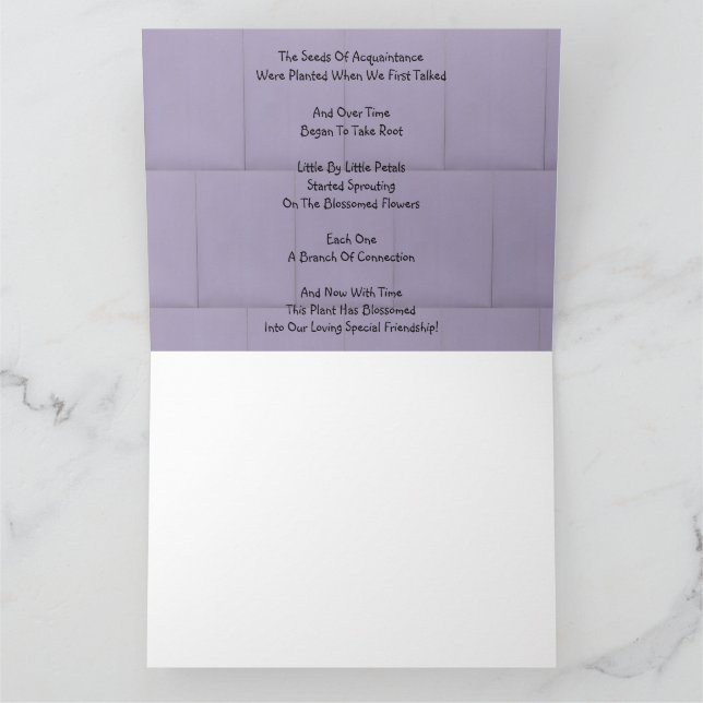 Tarjeta Amistad en flor (Interior)