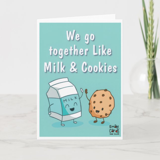 Tarjeta Amistad - Galletas y Leche Divertido (Anverso)