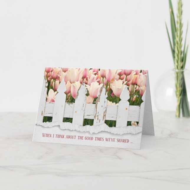 Tarjeta Amistad holandesa con el jardín tulipán (Anverso)