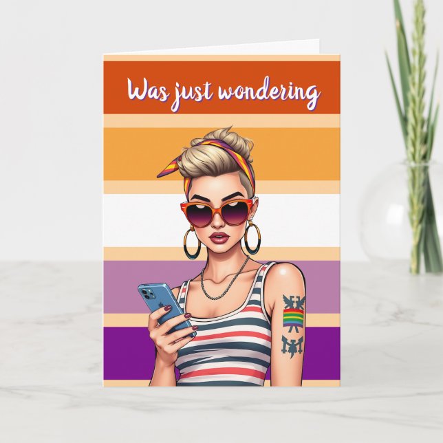 Tarjeta Amistad lesbiana LGBTQ | ¿Qué pasa? (Anverso)