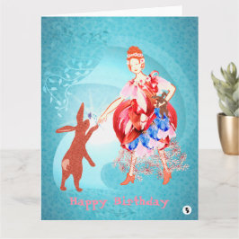 Tarjeta Amistad preciosa de liebre y princesa