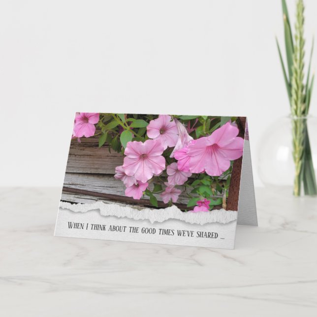 Tarjeta Amistad Rosa Petunia (Anverso)