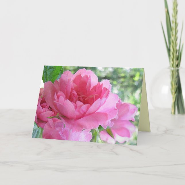 Tarjeta Amistad rosa rosa suave (Anverso)