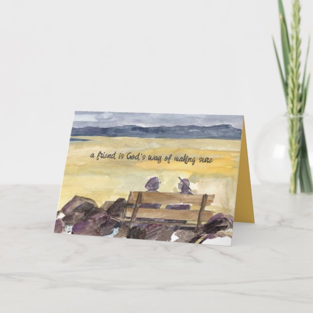 Tarjeta Amistad Un amigo es la manera de Dios que las muje (Anverso)