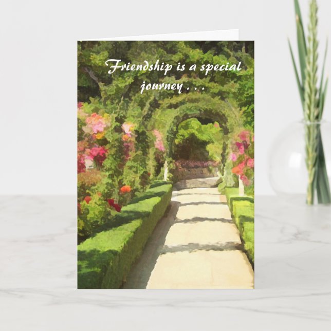 Tarjeta Amistad y flores para el El día de San Valentín (Anverso)