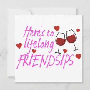 Tarjeta Amistades de por vida Vino Día de Galentines