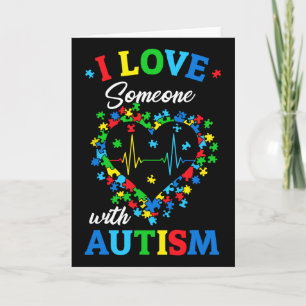 Tarjeta Amo a alguien con conciencia del autismo hombres m