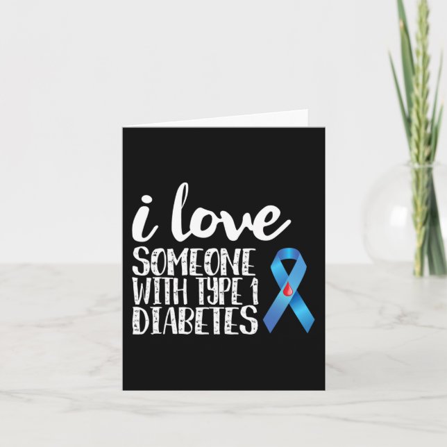 Tarjeta Amo A Alguien Con Conciencia Sobre La Diabetes Tip (Anverso)