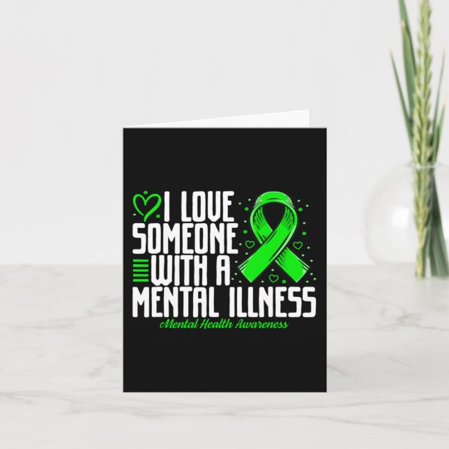 Tarjeta Amo a alguien con enfermedad mental Salud mental (Anverso)
