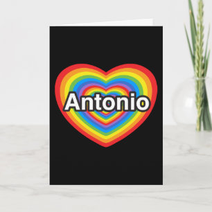Tarjeta Amo a Antonio. Te amo Antonio. Corazón