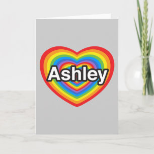 Tarjeta Amo a Ashley. Te amo Ashley. Corazón