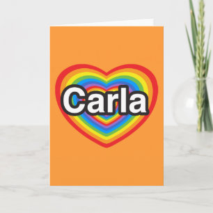 Tarjeta Amo a Carla. Te amo Carla. Corazón