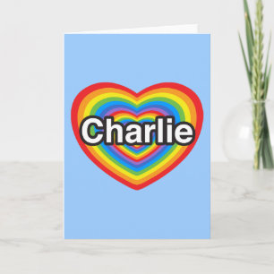 Tarjeta Amo a Charlie. Te amo Charlie. Corazón