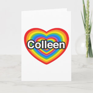 Tarjeta Amo a Colleen. Te amo Colleen. Corazón