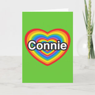 Tarjeta Amo a Connie. Te amo Connie. Corazón