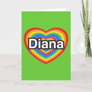Tarjeta Amo a Diana. Te amo, Diana. Corazón