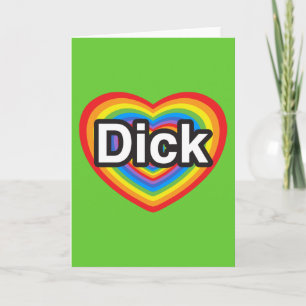 Tarjeta Amo a Dick. Te amo Dick. Corazón