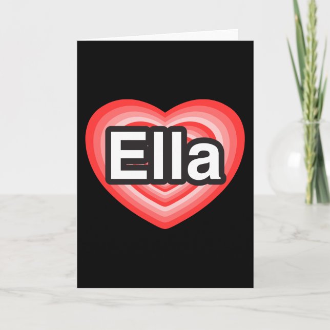 Tarjeta Amo a Ella. Te amo Ella. Corazón (Anverso)