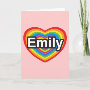 Tarjeta Amo a Emily. Te amo Emily. Corazón