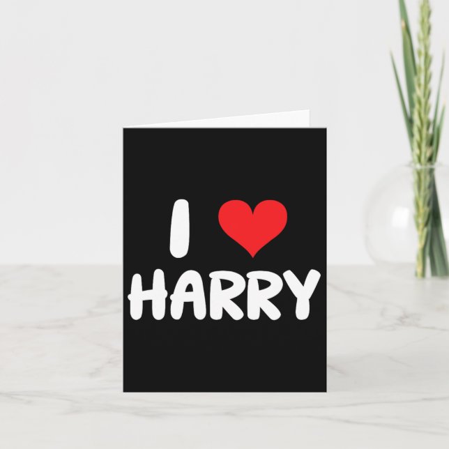 Tarjeta Amo a Harry - Corazón - Nombre  (Anverso)