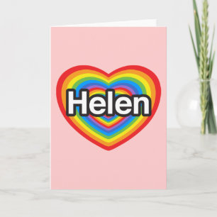 Tarjeta Amo a Helen. Te amo, Helen. Corazón