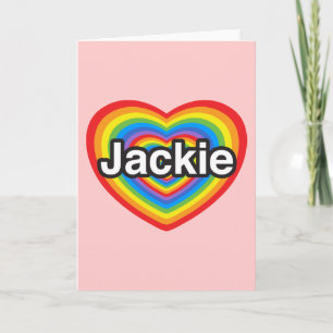 Tarjeta Amo a Jackie. Te amo Jackie. Corazón