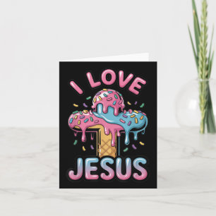 Tarjeta Amo A Jesús Niños Cristianos Crema De Hielo Perfor