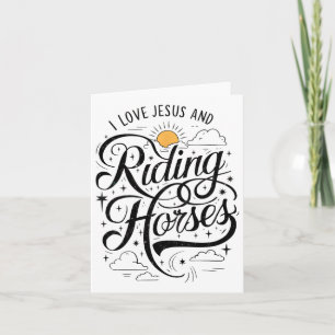 Tarjeta Amo A Jesús Y A Los Chicas De Caballos En Caballo.