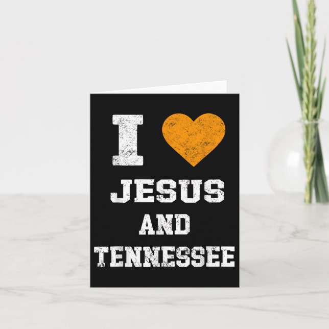 Tarjeta Amo a Jesús y camiseta de Tennessee corazón naranj (Anverso)